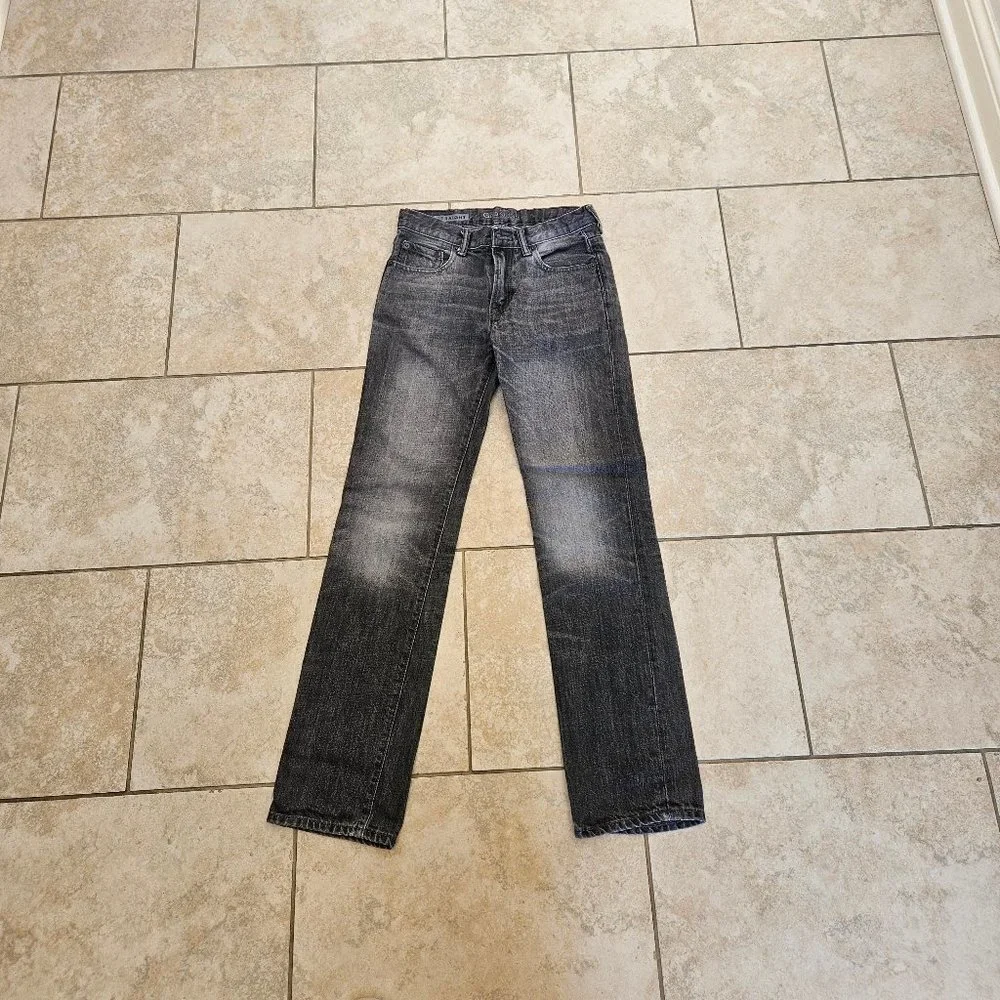 GAP Kids Boy's Straight Leg Jeans, Faded Black, Sz 14 Reg